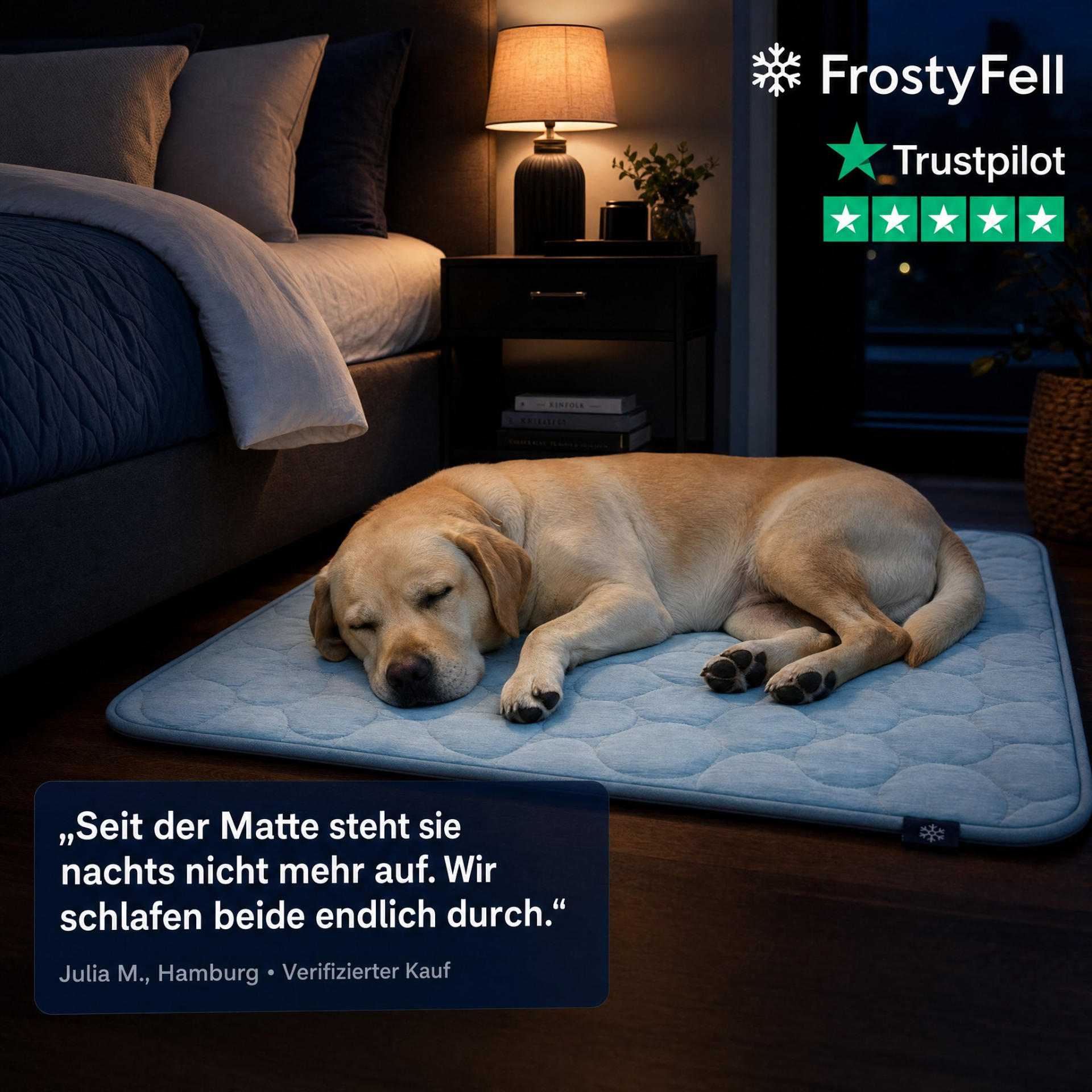 FrostyFell Selbstkühlende Kühlmatte für Hunde